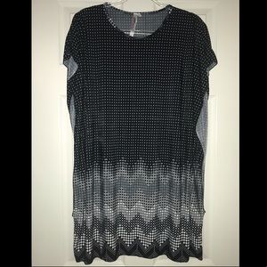 Black & white chevron and polka dot swim coverup